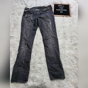 7 for all Mankind | Distressed Josefina Skinny Boyfriend | Black | Sz 25